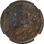 1828 Large Cent NGC Unc Details N.6 R.1 Nice Eye Appeal Strong Strike