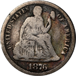 1876-P Seated Liberty Dime