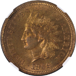 1869 Indian Cent CAC Sticker NGC MS64 RB Superb Eye Appeal Strong Strike
