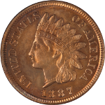 1887 Indian Cent Proof ANACS PF60 Details Great Eye Appeal Strong Strike