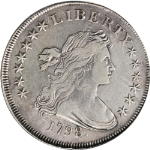 1798 Bust Dollar Large Eagle ANACS EF45 Details Nice Eye Appeal Nice Strike