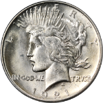 1921 Peace Dollar PCGS MS62 2.1 Holder Blast White Superb Eye Appeal