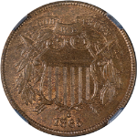 1865 Two (2) Cent Piece FunBox 2024 NGCX 9.4 Red Brown Great Eye Appeal