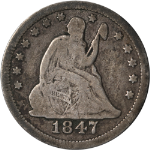 1847-P Seated Liberty Quarter