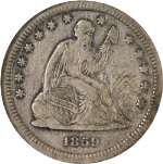 1859-S Seated Liberty Quarter ANACS EF Details Key Date Great Eye Appeal