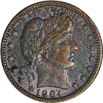 1904-P Barber Quarter
