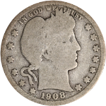 1908-D Barber Quarter