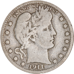 1911-S Barber Quarter