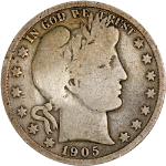 1905-S Barber Half Dollar