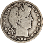 1908-D Barber Half Dollar