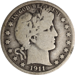 1911-D Barber Half Dollar