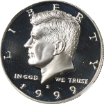 1999-S Kennedy Half Dollar Silver Proof NGC PF70 UCAM Superb Eye Appeal