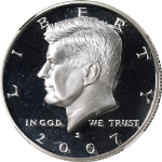 2007-S Kennedy Half Dollar Silver Proof NGC PF70 UCAM Superb Eye Appeal