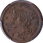 1850 Half Cent PCGS XF45 C-1 R.2 Superb Eye Appeal Strong Strike