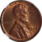 1944-D/D Lincoln Cent FS-511 NGC MS63 RB Great Eye Appeal Strong Strike