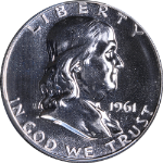 1961 Franklin Half Dollar Proof CAC Grading PR67 Superb Eye Appeal Strong Strike