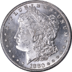 1880/79-S Morgan Silver Dollar PCGS MS64 Blast White Trader Bea Holder