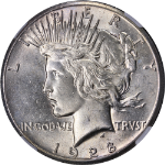 1928-P Peace Dollar NGC MS63 Key Date Great Eye Appeal Strong Strike