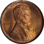1909-P VDB Lincoln Cent PCGS MS65 RD Blazing Full Red Gem Strong Strike
