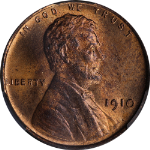 1910-P Lincoln Cent WitterBrick CAC Grading MS64 RB Great Eye Appeal