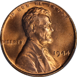 1944-P Lincoln Cent WitterBrick CAC Grading MS67 RD Blazing Full Red Gem