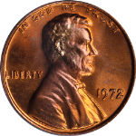 1972-P Lincoln Cent Doubled Die Obverse PCGS MS66 RD Blazing Gem Strong Strike