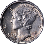 1919-P Mercury Dime ANACS MS63 FSB Great Eye Appeal Strong Stike