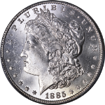 1885-P Morgan Silver Dollar CAC Grading MS64 Blast White Great Eye Appeal