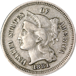 1881 Three (3) Cent Nickel