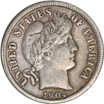 1904-P Barber Dime - Choice