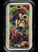 1 Ounce Silver Bar Haleybug Mint - Rum Cthulhu Colorized Echo Chernik OGP STOCK