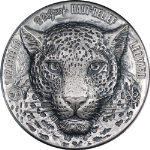 2023 Ivory Coast 1 Oz Silver 1000fr. Africa Big 5 LEOPARD High Relief OGP STOCK