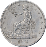 1874-CC Trade Dollar AU/BU Details Decent Eye Appeal Nice Strike
