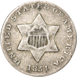 1851 Three (3) Cent Silver