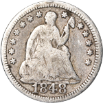 1848-P Seated Liberty Half Dime - Large Date