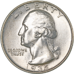 1935-S Washington Quarter - GEMMY