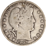 1907-S Barber Half Dollar