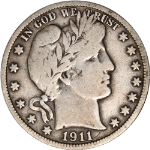 1911-P Barber Half Dollar