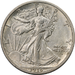 1916-D Walking Liberty Half Choice AU/BU Superb Eye Appeal Strong Strike