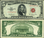FR. 1532* $5 1953 Legal Tender *-A Block VF+ Star