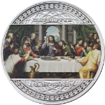 2025 Cameroon 1 Ounce Silver 2000fr. The Last Supper BU Colorized OGP COA STOCK