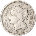 1874 Three (3) Cent Nickel