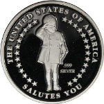1960-1999 John F Kennedy Jr. USA Salutes You 1 Ounce .999 Fine Silver