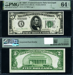 FR. 1951 D $5 1928-A Federal Reserve Note Cleveland D-A Block Choice PMG CU64 EPQ