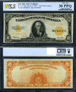 FR. 1173 $10 1922 Gold Certificate PCGS VF30 PPQ