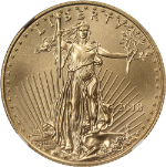 2018 Gold American Eagle $25 NGC MS70 Mike Castle Signature
