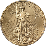 2018 Gold American Eagle $10 PCGS MS70 Augustus St. Gauden's Label