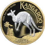2024 Australia 2 Ounce Silver $2 Kangaroo Reverse Gilded OGP COA - STOCK
