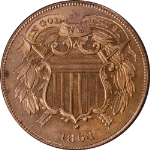 1864 Two (2) Cent Piece Small Motto Gem BU Details Key Date Great Eye Appeal