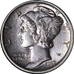1917-S Mercury Dime Full Split Bands Choice AU/BU Nice Eye Appeal Nice Strike